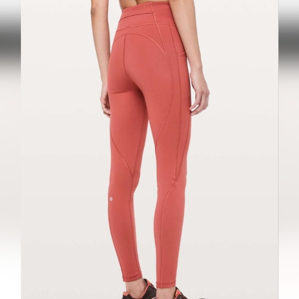 Lululemon Time To Sweat 28" Tight Brick Rose Full-On Luxtreme 8 - Picture 2 of 16